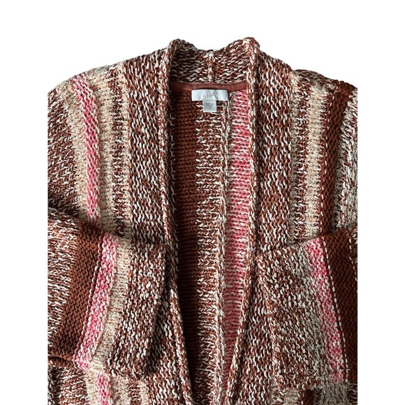 J. Jill Small Boho Longline Crotchet Dolman Sleeve‎ Open Front Cardigan Sweater - Picture 1 of 7